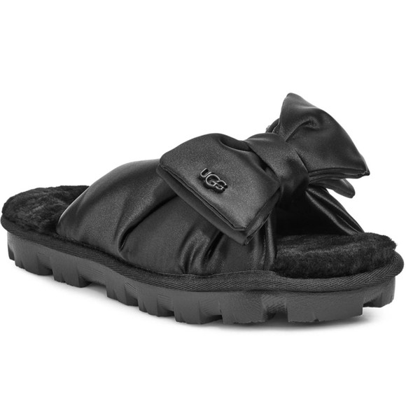 UGG Lushette Puffer Black Slippers